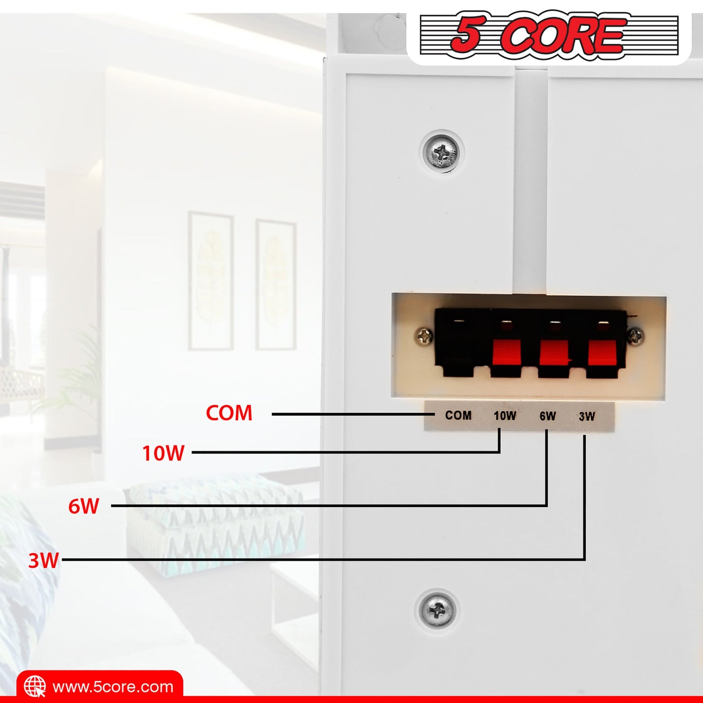 5 Core Wall Speaker 80W Max Power Indoor Outdoor Speakers White High Performance All Weather Wall Mount PA Speaker Wired Entertainment System for Patio Room Garage Restaurant Office - WS-11 5 2PCS-6