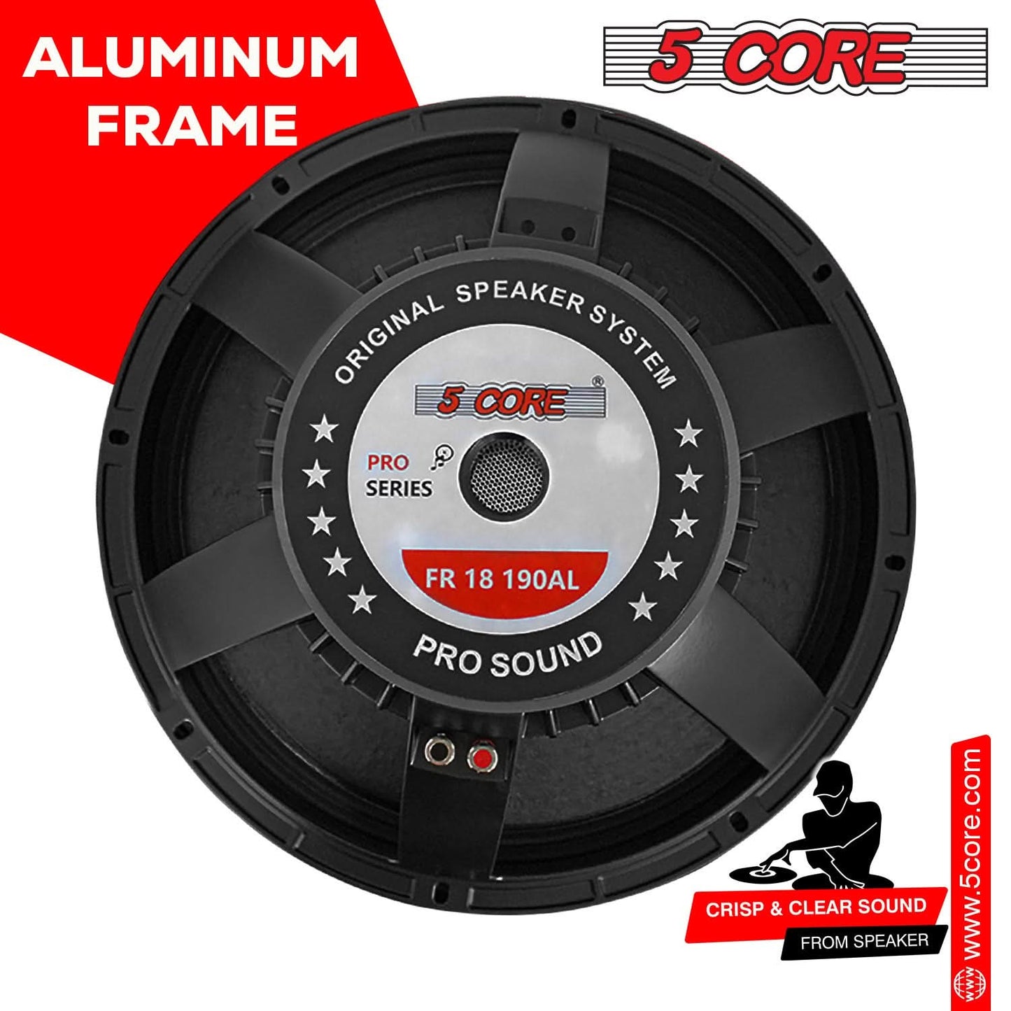 5Core 18 Inch Subwoofer Speaker 1000W Max 8Ohm Full Range Replacement DJ Sub Woofer-4