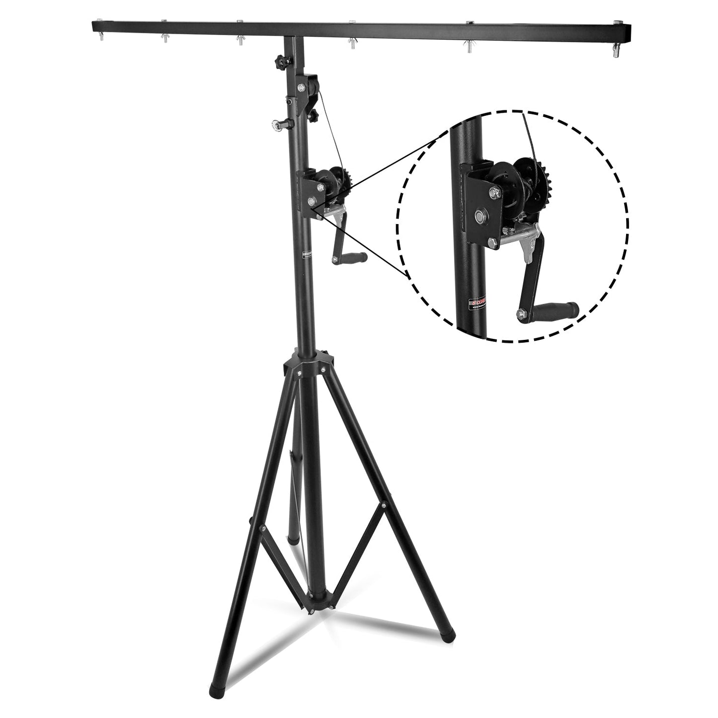 5Core DJ Light Stand Heavy Duty Crank up Height Adjustable 39 to 100 Inches T bar Stage Lights Stands Tall Lighting Tripod Mount Floor LS 120 CRANK-0