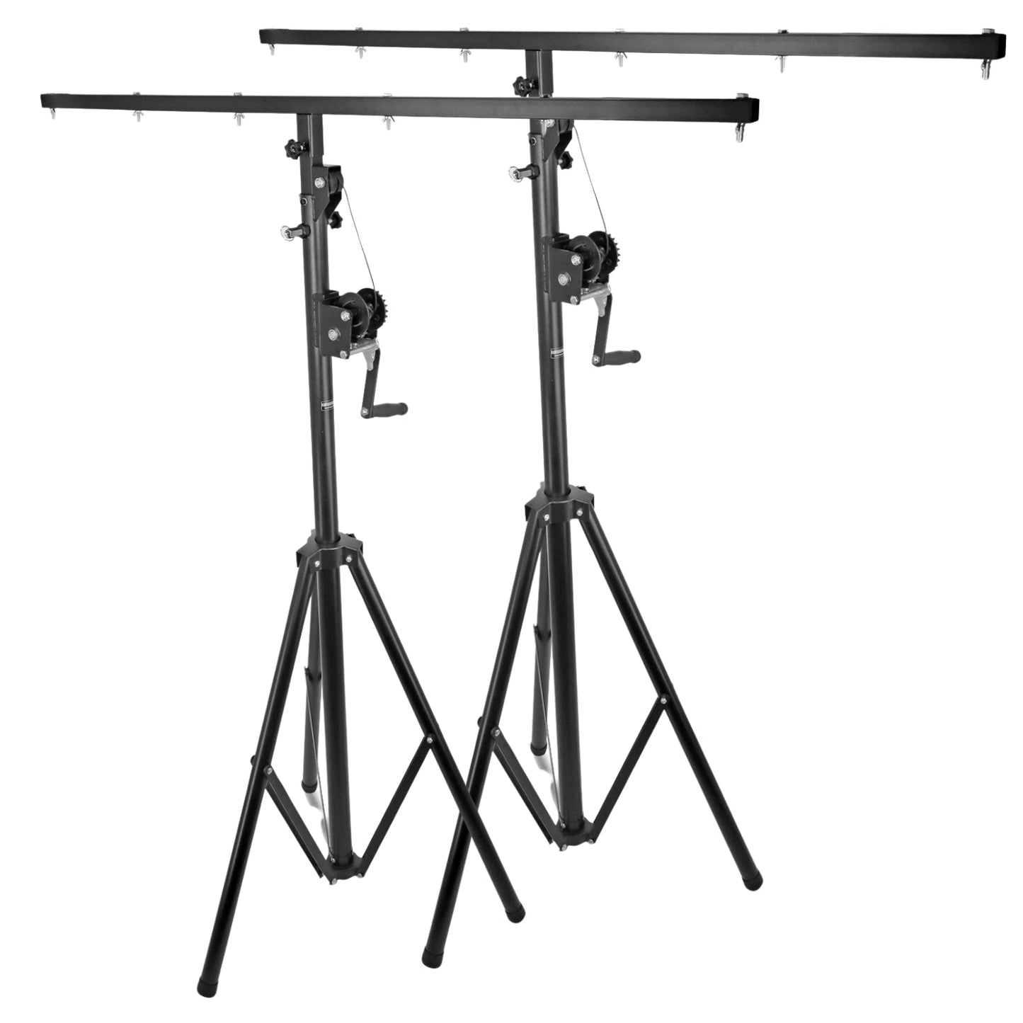 5Core DJ Light Stand Stage Lighting (2 PACK) Truss System Hand Crank Up Portable Heavy Duty Height Adjustable 65.5 to 111 Inches T bar Mount for Can Lights Tall Lighting Tripod Floor LS 120 Crank 2PCS-0