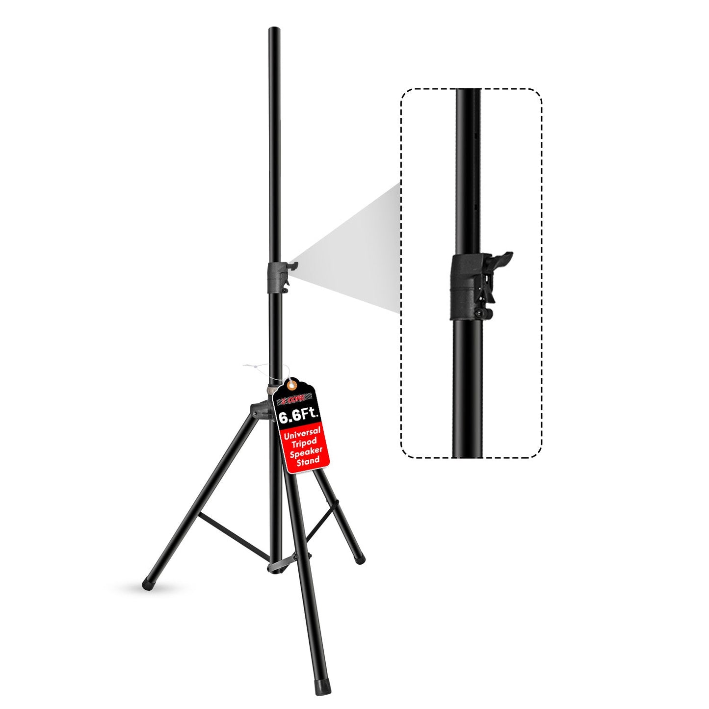 5Core Speaker Stand Tripod Tall Air Assist Lowering Adjustable Heavy Duty Floor Stands-0