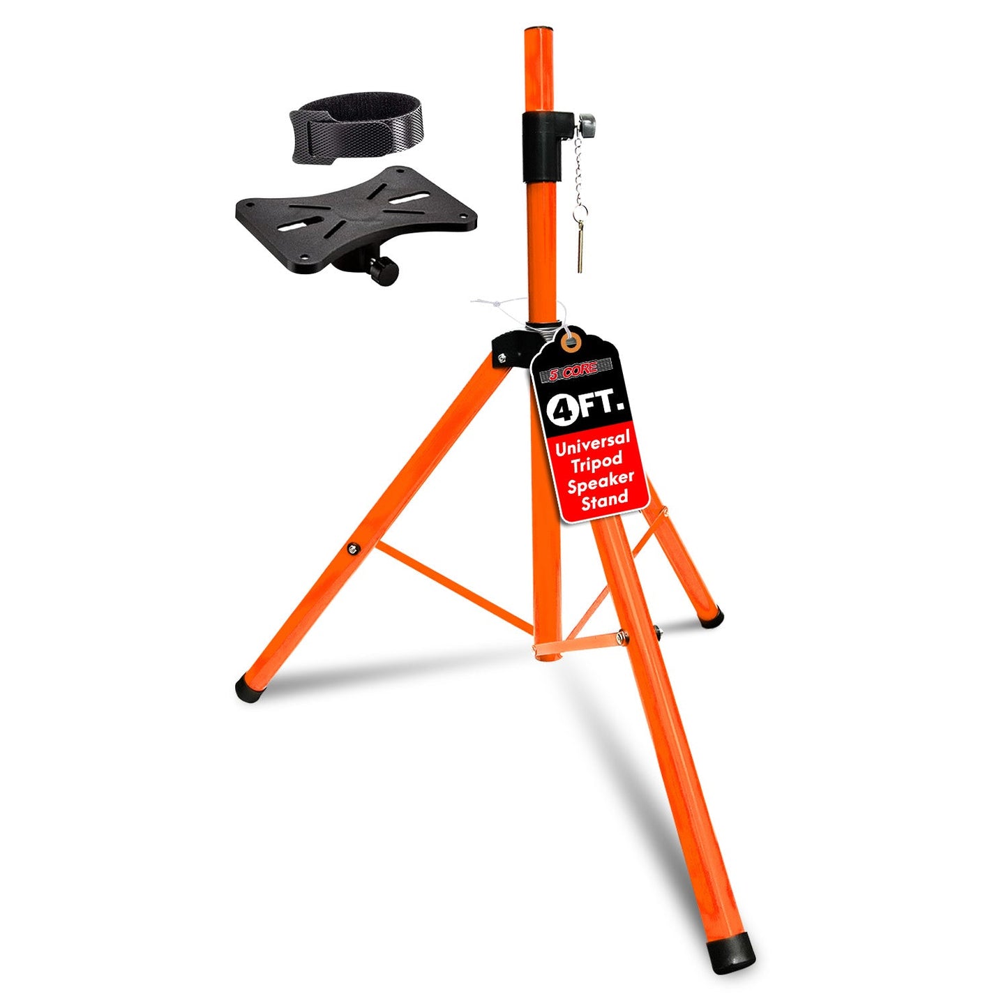 5Core Speaker Stand Tripod Floor Short Adjustable DJ Studio Monitor Stands Pole Mount ORANGE-0