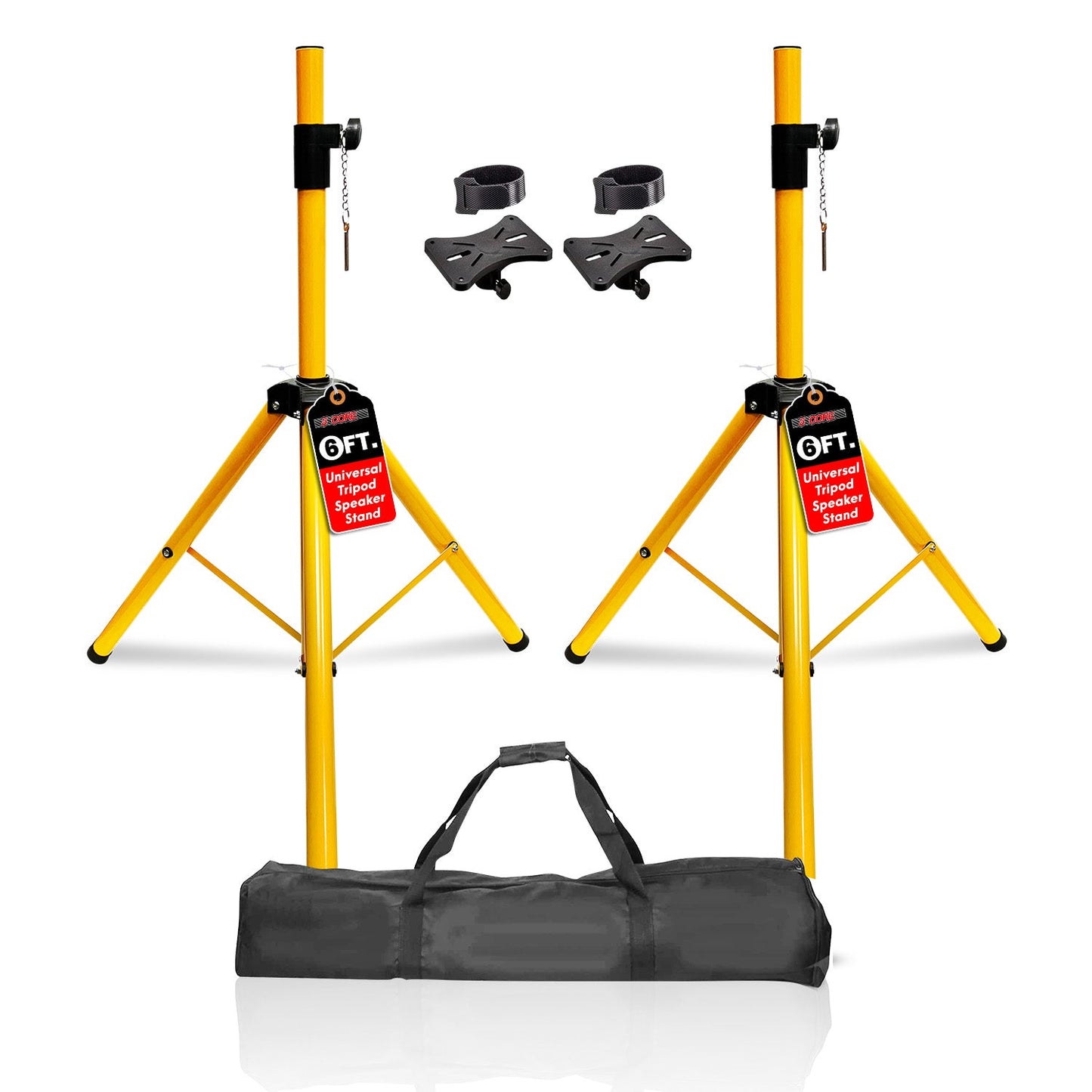 5Core Speaker Stand Tripod Tall Adjustable 72 Inch DJ Pole Mount Studio Monitor Stands Yellow-5