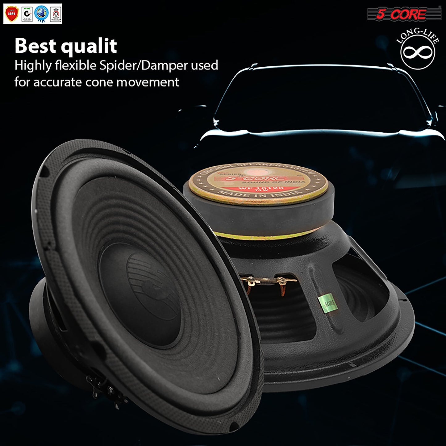 5Core 10 inch Subwoofer Replacement DJ Speaker Car Sub Woofer Loudspeaker WF 10120