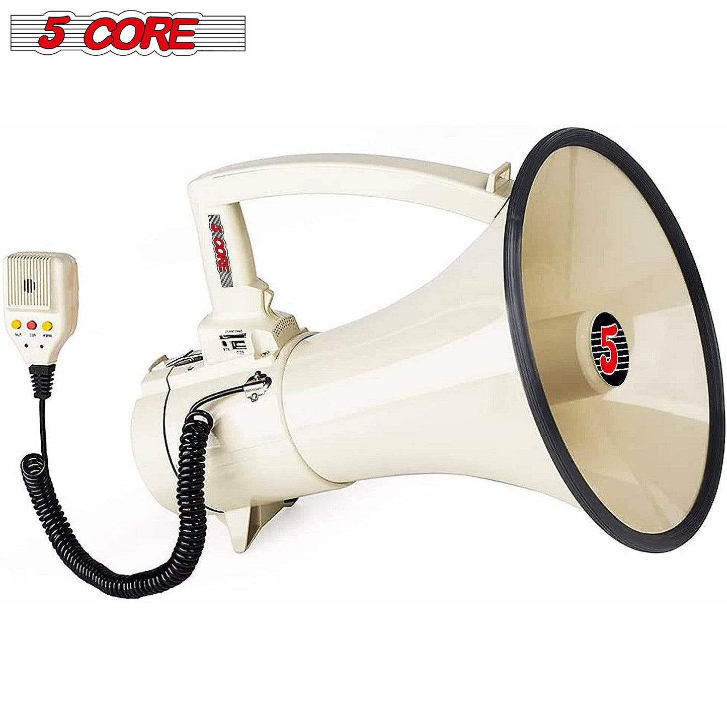 5Core Professional Megaphone Bullhorn Cheer Horn Mic Recording Siren 75W PMPO 3501 USB
