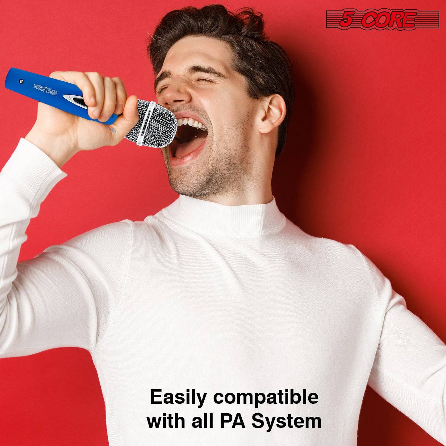 5 Core Microphone Pro Microfono Dynamic Mic XLR Audio Cardiod Vocal Karaoke PM 286 BLU