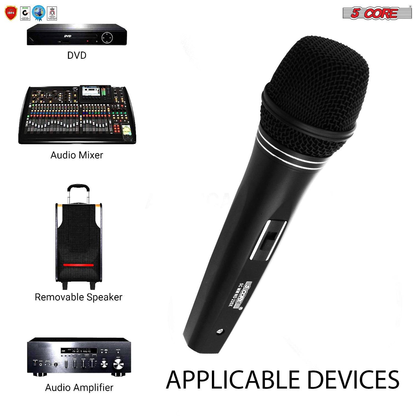 5Core Microphone Pro Microfono Dynamic Mic XLR Audio Cardiod Vocal Karaoke ND 235X