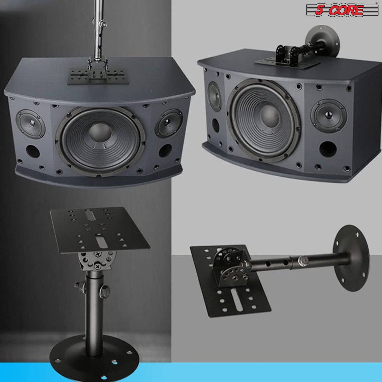5Core Speaker Wall Mount Stand Bookshelf Pair Rotatable Angle Adjustable WST 01