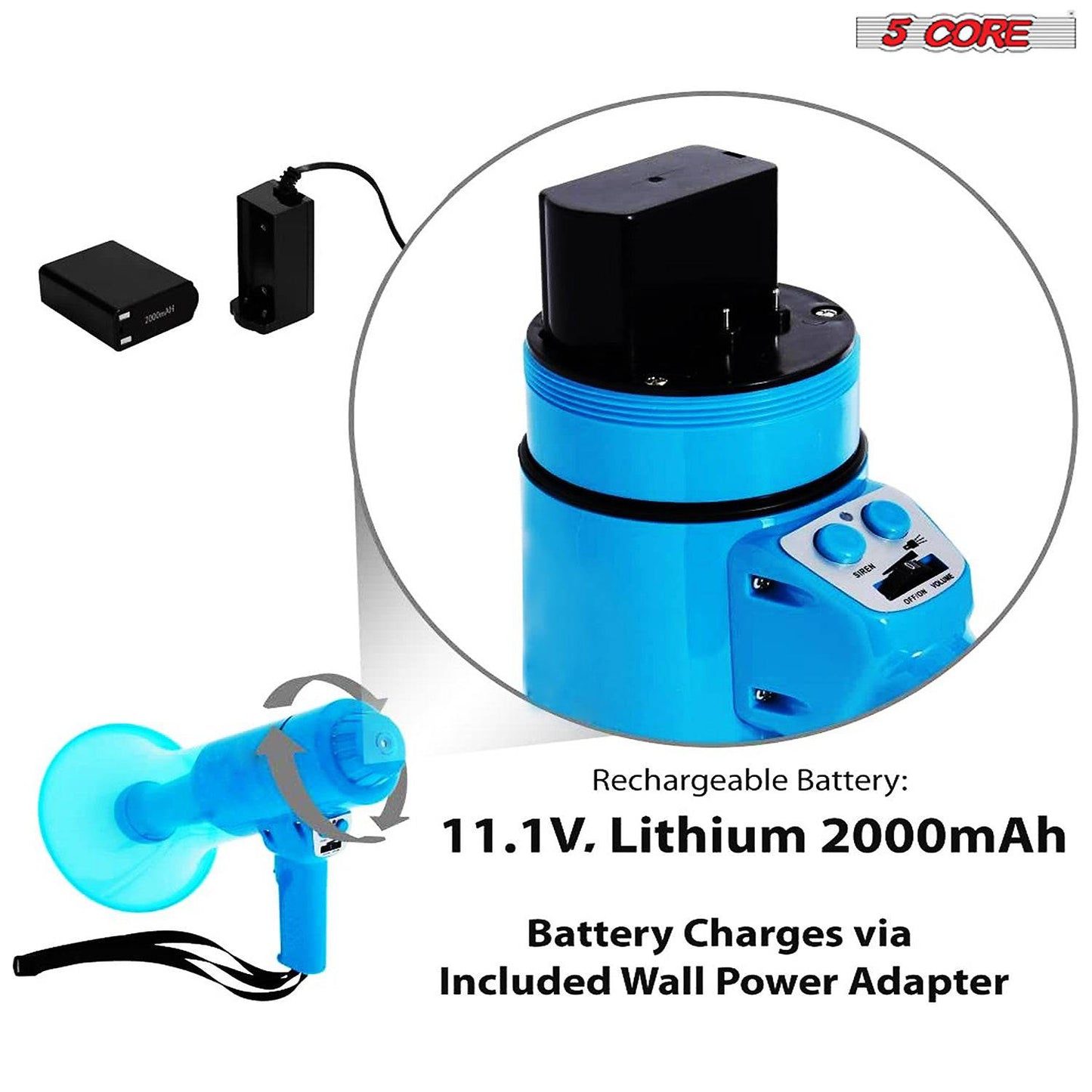 5 Core Cheer Megaphone Bullhorn Loud Speaker HW 18 WP