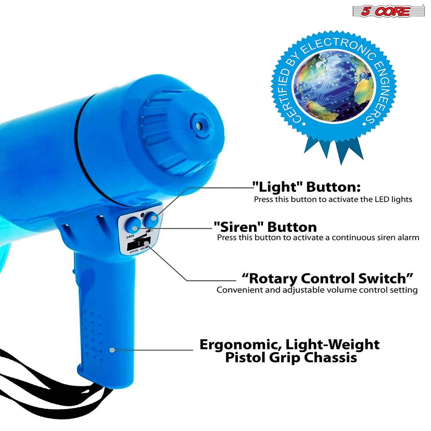 5 Core Cheer Megaphone Bullhorn Loud Speaker HW 18 WP