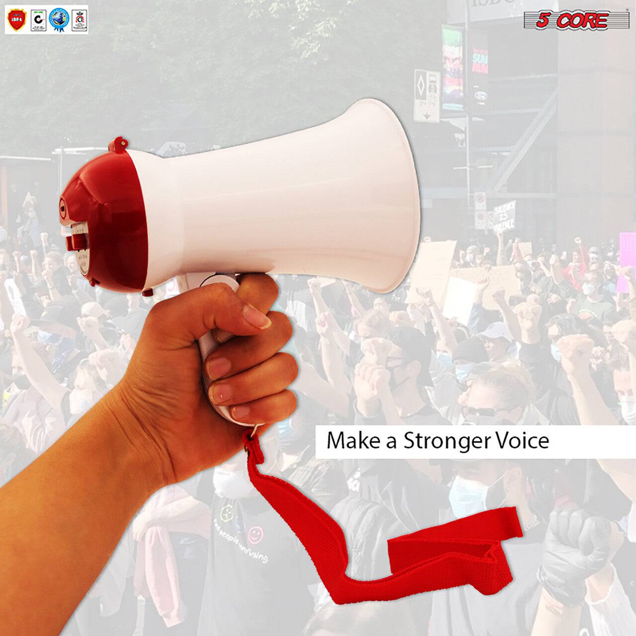 5Core Megaphone Bullhorn Kids & Adults Loud Police SIREN Toy Mic Handheld HW 1