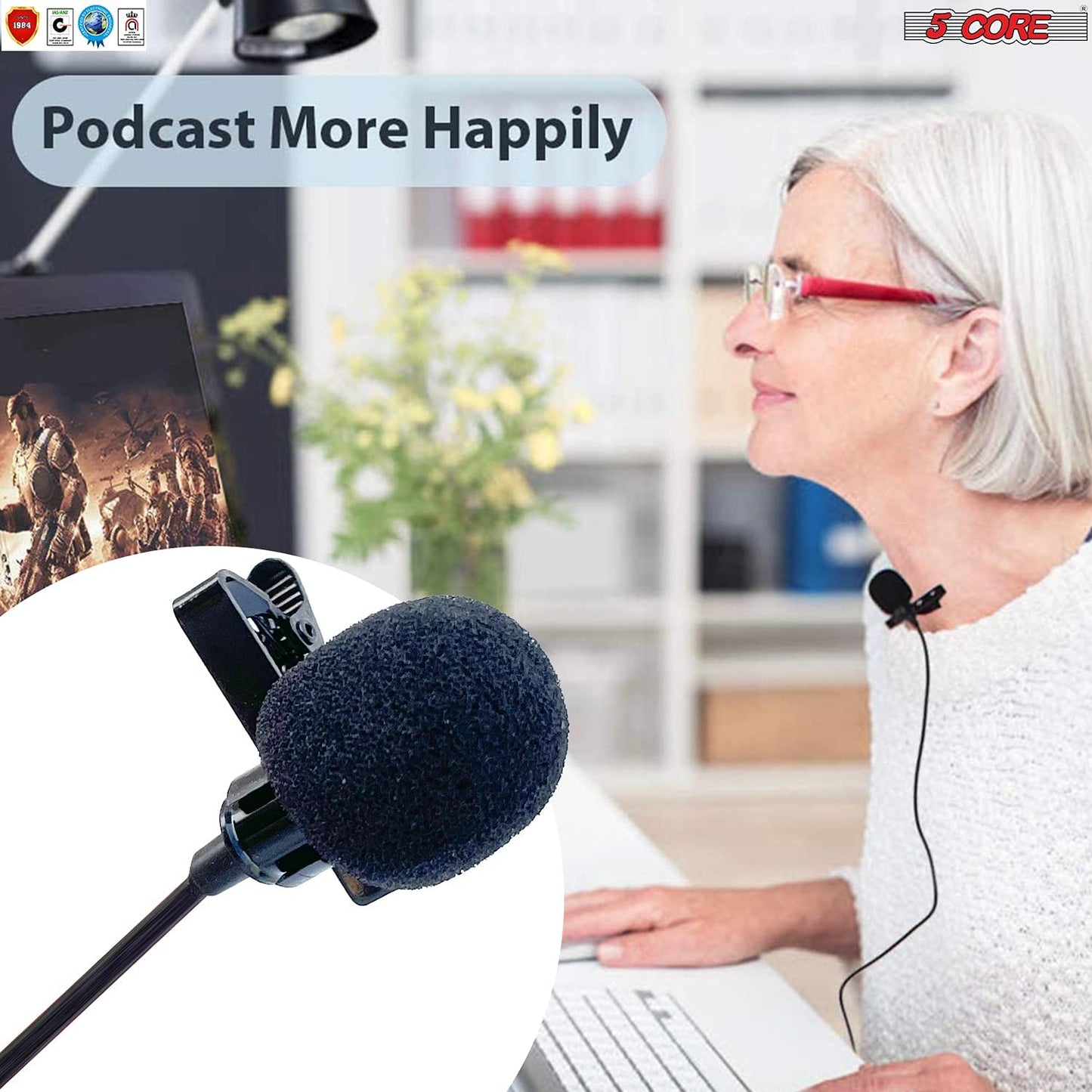 5Core Professional Lavalier Microphone 3.5mm Clip Mic For Smartphone DSLR Camera PC MIC WRD 30