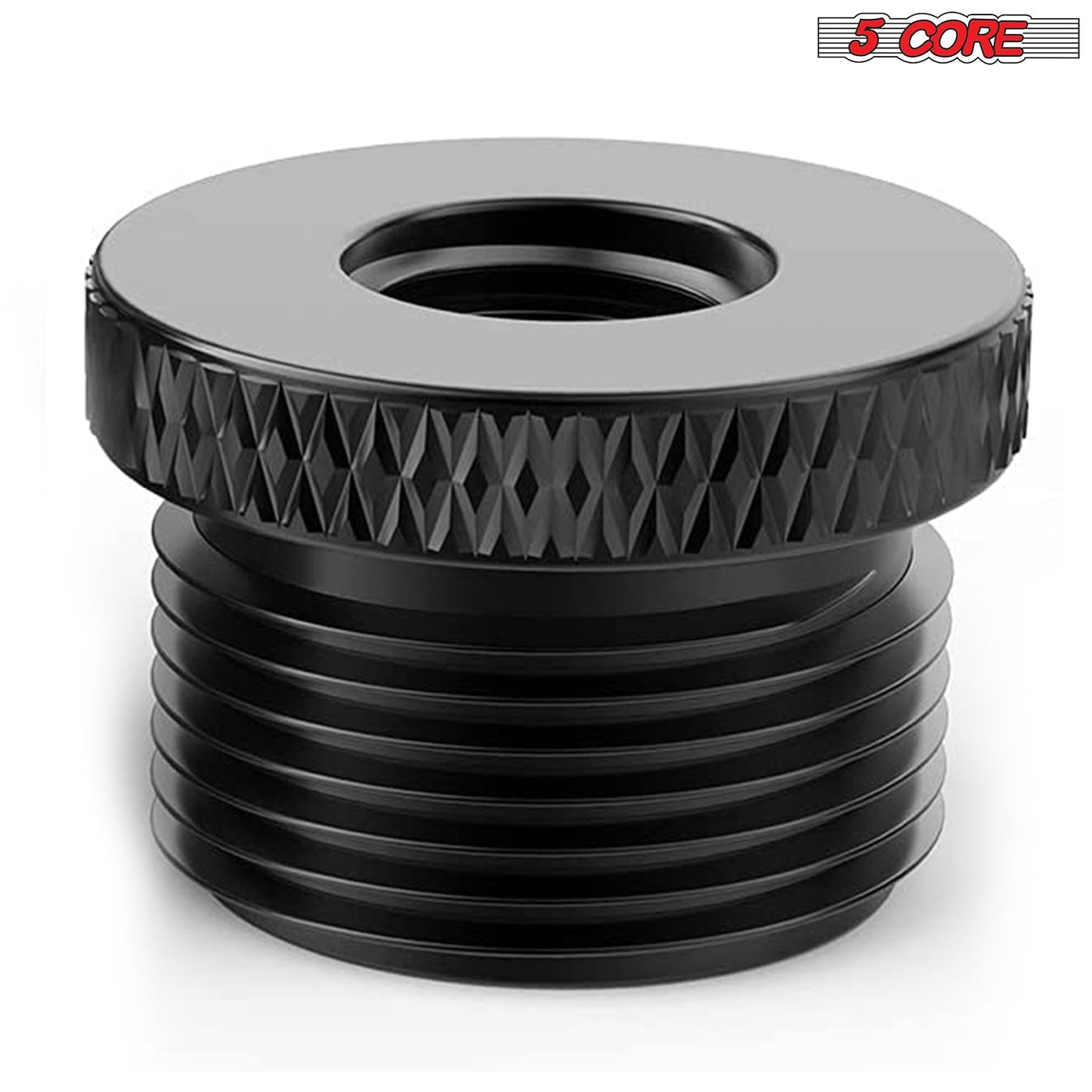 5Core 1Pc 3/8" Female to 5/8" Male Screw Adapter Microphone Holder Aluminum MSADP M BLK 3858 1PC