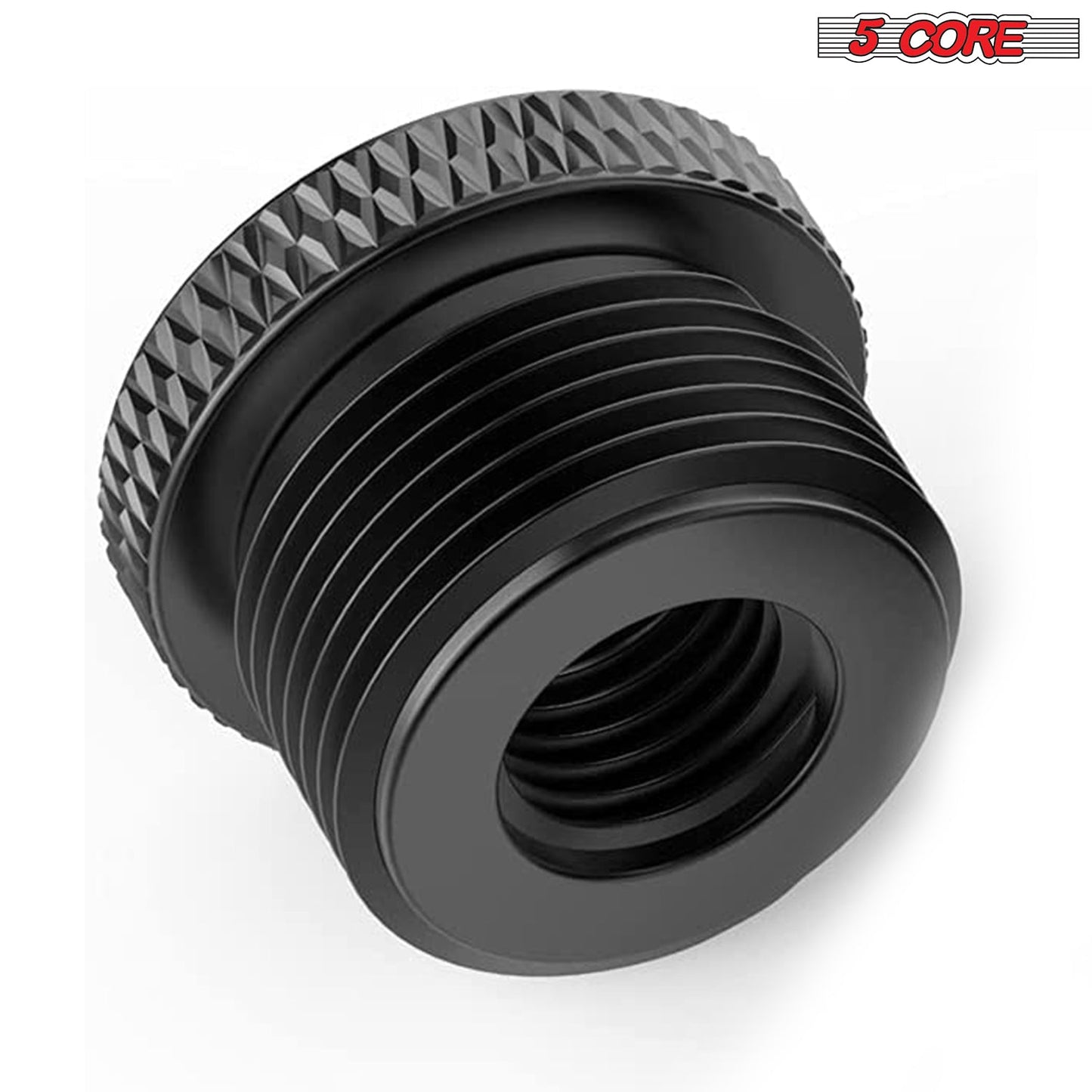5Core 1Pc 3/8" Female to 5/8" Male Screw Adapter Microphone Holder Aluminum MSADP M BLK 3858 1PC