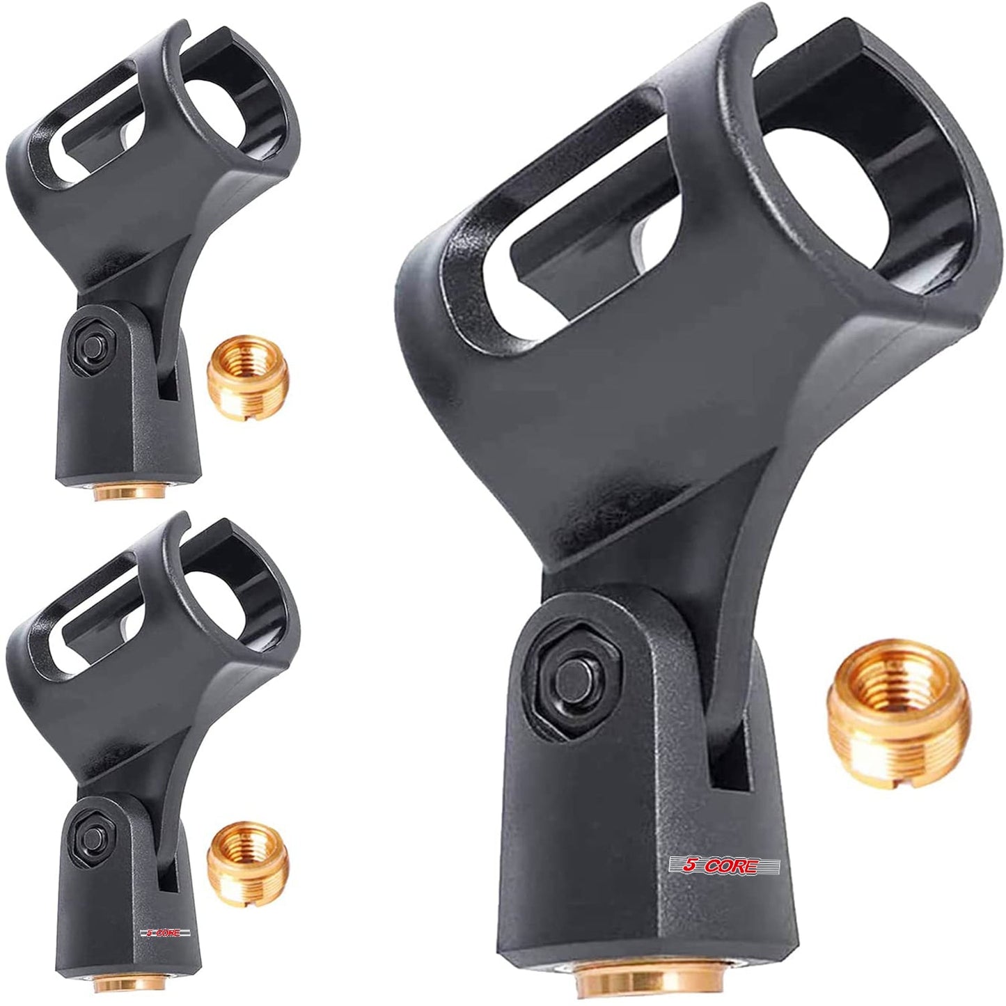 5Core 3 Pack Mic Clip Holder with 5/8" to 3/8" Adapter MC 01