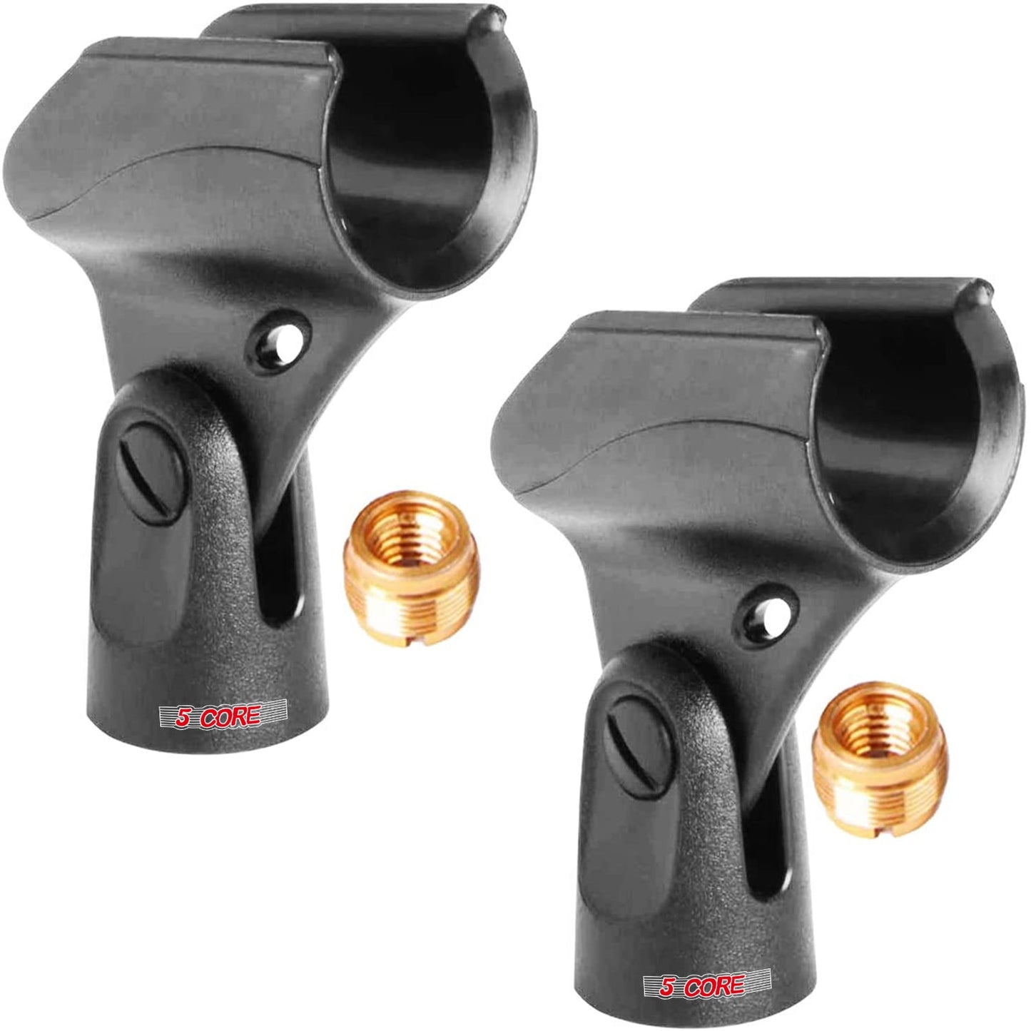 5Core 2 pack Microphone Mic Clip Holder with 5/8" to 3/8" Adapter MC 05 2PCS