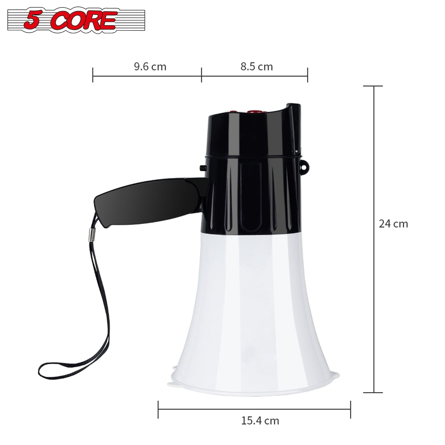 Megaphone Handheld with LED lights Bullhorn Cheer Loudspeaker Bull Horn Speaker 148 LED