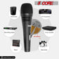 5 Core Microphone Professional Dynamic Karaoke XLR Wired Mic w ON/OFF Switch Pop Filter Cardioid Unidirectional Pickup Handheld Micrófono -ND 3200X 2 Pcs-18