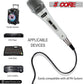 5 Core Microphone Professional Dynamic Karaoke XLR Wired Mic w ON/OFF Switch Pop Filter Cardioid Unidirectional Pickup Micrófono -ND 909 CHROME 2PCS-29
