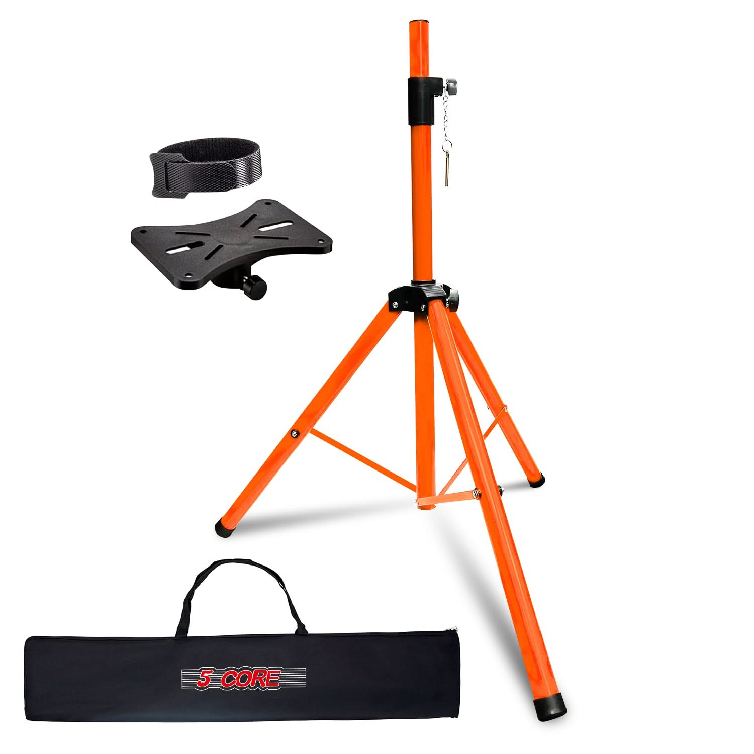 5Core Speaker Stand Tripod Tall Adjustable 72 Inch DJ Pole Mount Studio Monitor Stands ORANGE-0