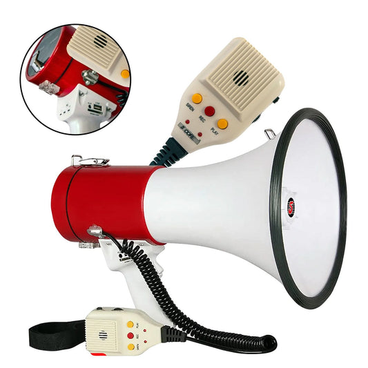 5Core Megaphone Bullhorn Speaker 50W Bull Horn Cheer Megafono 1200Ft Non Rechargeable-0