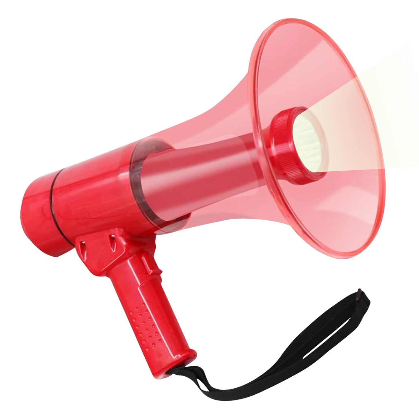 5Core Megaphone Bullhorn Speaker w Siren LED Light Adjustable Volume Bull Horn RED-0