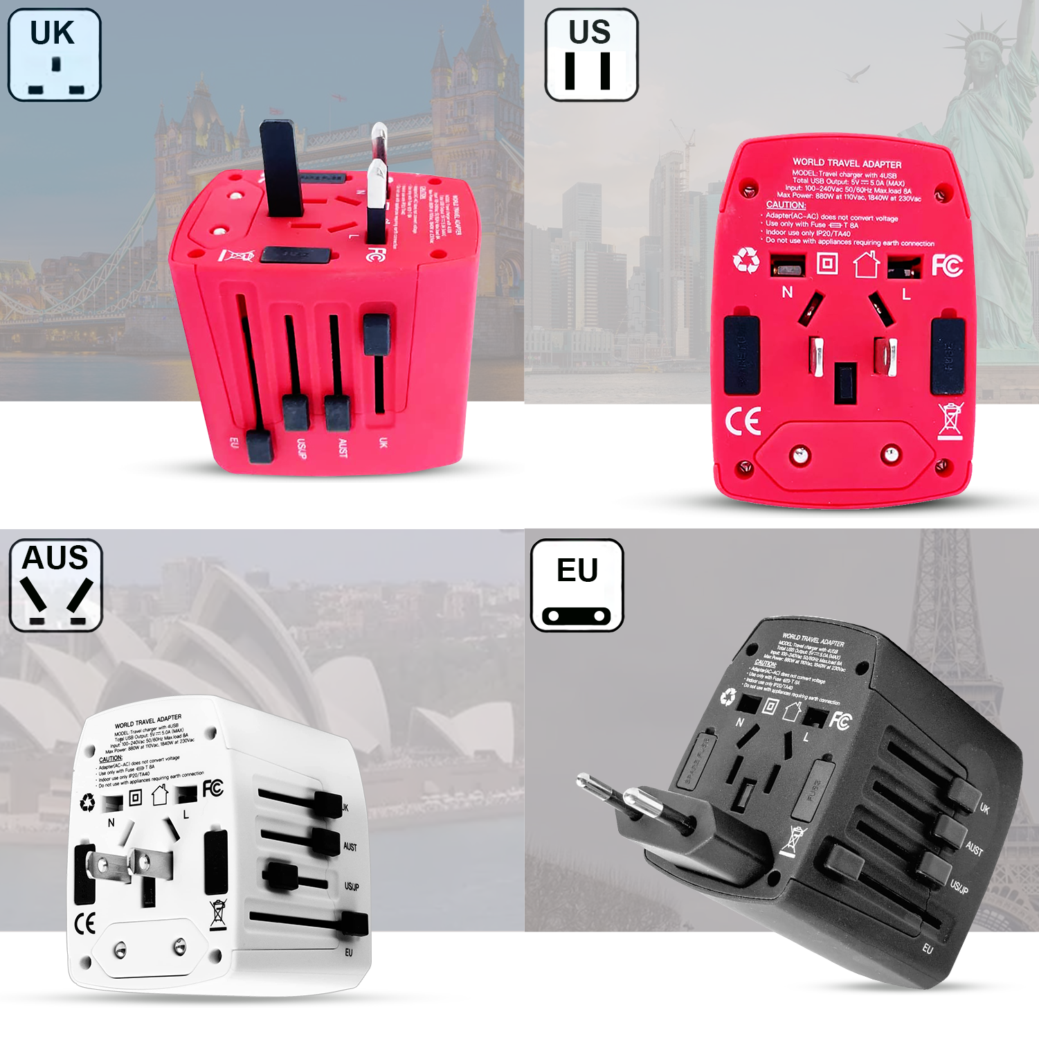 5Core Universal Travel Adapter International Power Adapters 3 Pack Multicharger Plug-1