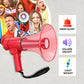 5Core Megaphone Bullhorn Speaker w Siren LED Light Adjustable Volume Bull Horn RED-3