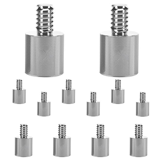 5 Core 12 Pcs Mic Stand Adapter • 5/8 Female to 1/4" Male Screw Adapter • w Knurled Surface Thread Adopter-0