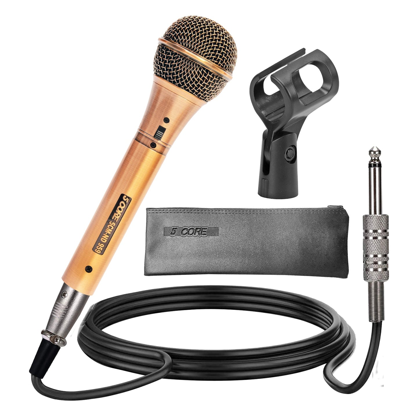 5 Core Microphone Professional Dynamic Karaoke XLR Wired Mic w ON/OFF Switch Pop Filter Cardioid Unidirectional Handheld Micrófono -ND-959 Elantra 2PCS-3