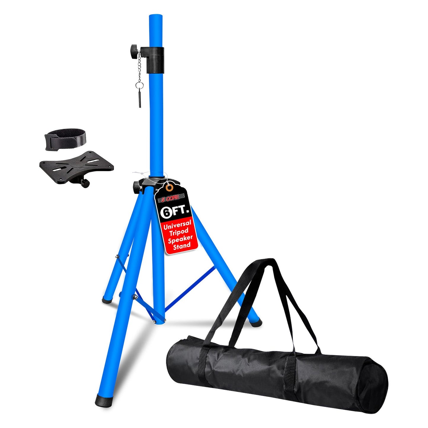 5Core Speaker Stand Tripod Tall Adjustable 72 Inch DJ Pole Mount Studio Monitor Stands SKY BLUE-0