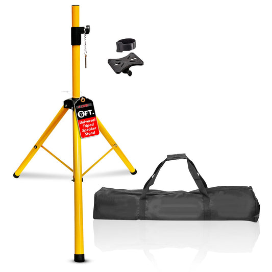 5Core Speaker Stand Tripod Tall Adjustable 72 Inch DJ Pole Mount Studio Monitor Stands Yellow-0