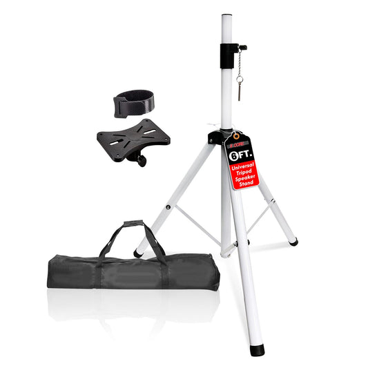 5Core Speaker Stand Tripod Tall Adjustable 72 Inch DJ Pole Mount Studio Monitor Stands WHITE-0