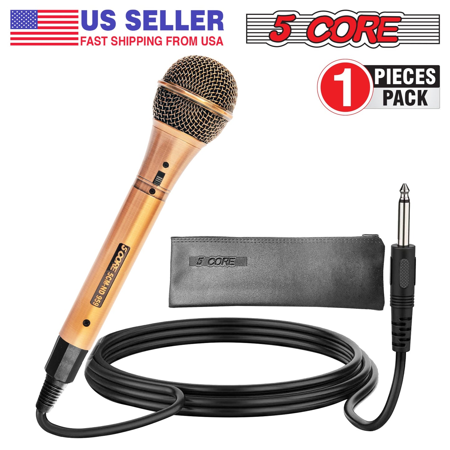 5 Core Microphone Professional Dynamic Karaoke XLR Wired Mic w ON/OFF Switch Pop Filter Cardioid Unidirectional Handheld Micrófono -ND-959 Elantra 2PCS-19