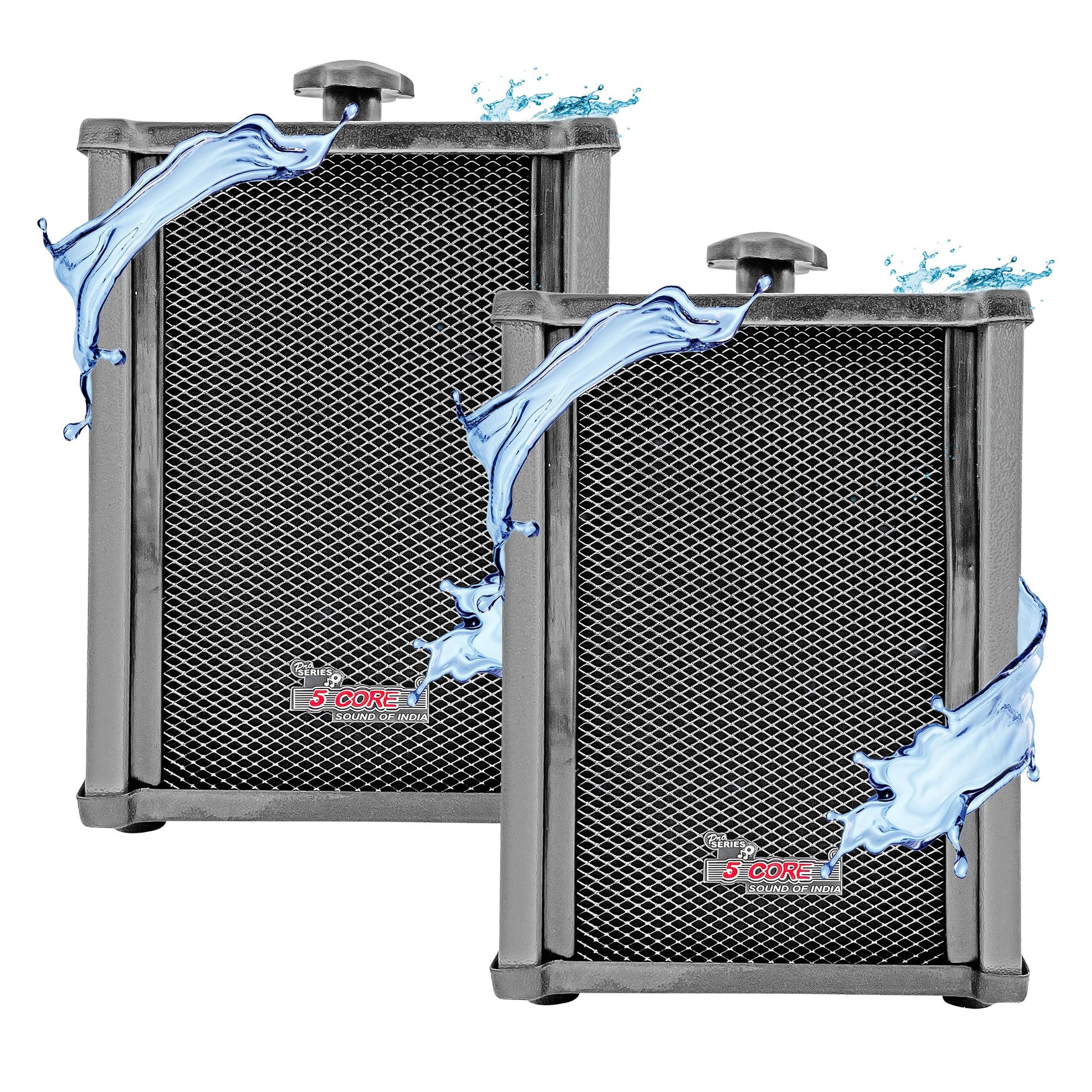 5 CORE 6x4 Inch In Wall Speaker Pair High Performance 10 Watt Outdoor Indoor Speaker with Effortless Mounting Swivel | All Weather Resistance | Stereo Sound for Home Theatre, Patio, Garden Grey 10T G 2PCS-0