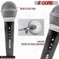 5 Core Microphone 4 Pieces Black Karaoke XLR Wired Mic Professional Studio Microfonos w ON/OFF Switch Integrated Pop Filter Dynamic Moving Coil Cardioid Unidirectional Pickup Handheld Micrófono for Singing DJ Podcast Speeches Includes Cable - PM-6
