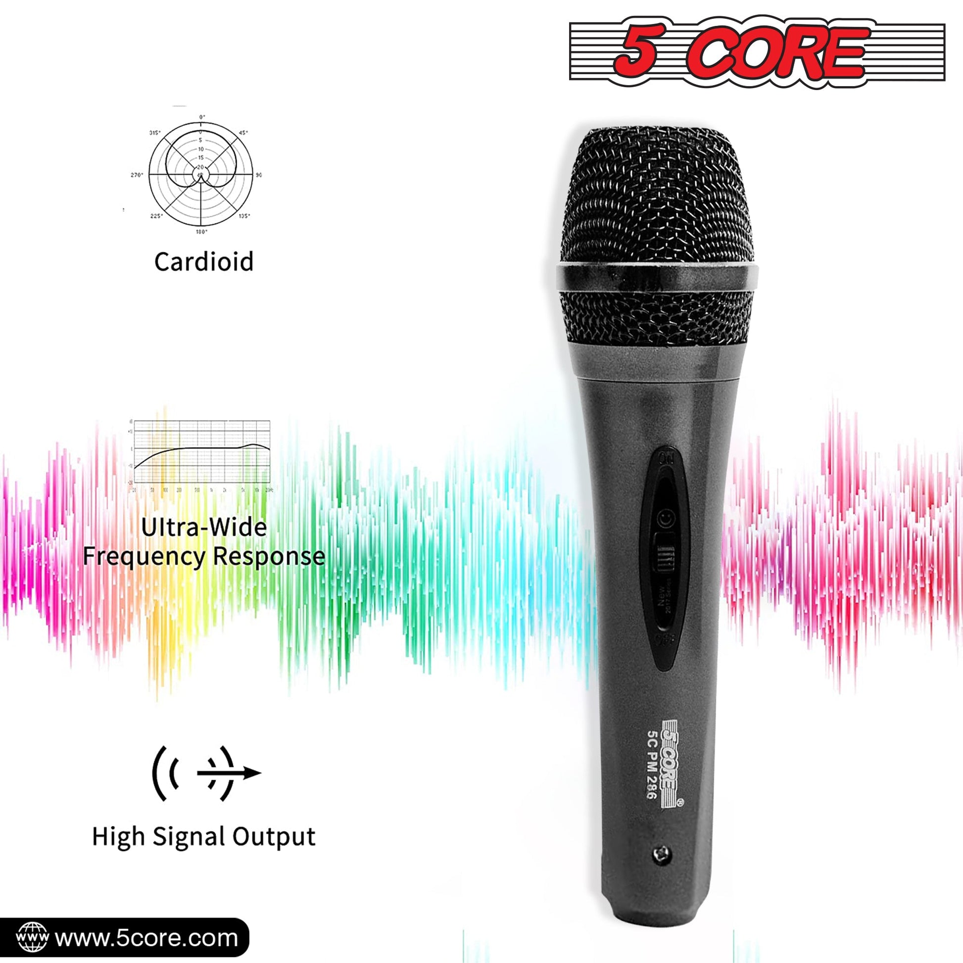 2 Pieces Microphone Pro Microfono Dynamic Mic XLR Audio Cardiod Vocal Karaoke 5Core - PM 286 2PCS-3