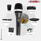 5 Core Microphone 2 Pieces Black Karaoke XLR Wired Mic Professional Studio Microfonos w Integrated Pop Filter Dynamic Moving Coil Cardioid Unidirectional Pickup Micrófono for Singing DJ Podcast Speeches Includes Cable Mic Holder Bag - 5C-POWER 2-6