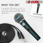 5 Core Microphone 3 Pieces Green Karaoke XLR Wired Professional Studio Mic w ON/OFF Switch Integrated Pop Filter Dynamic Cardioid Unidirectional Handheld Micrófono for Singing DJ Speeches Includes Cable Mic Holder Bag - BETA 3PCS-8