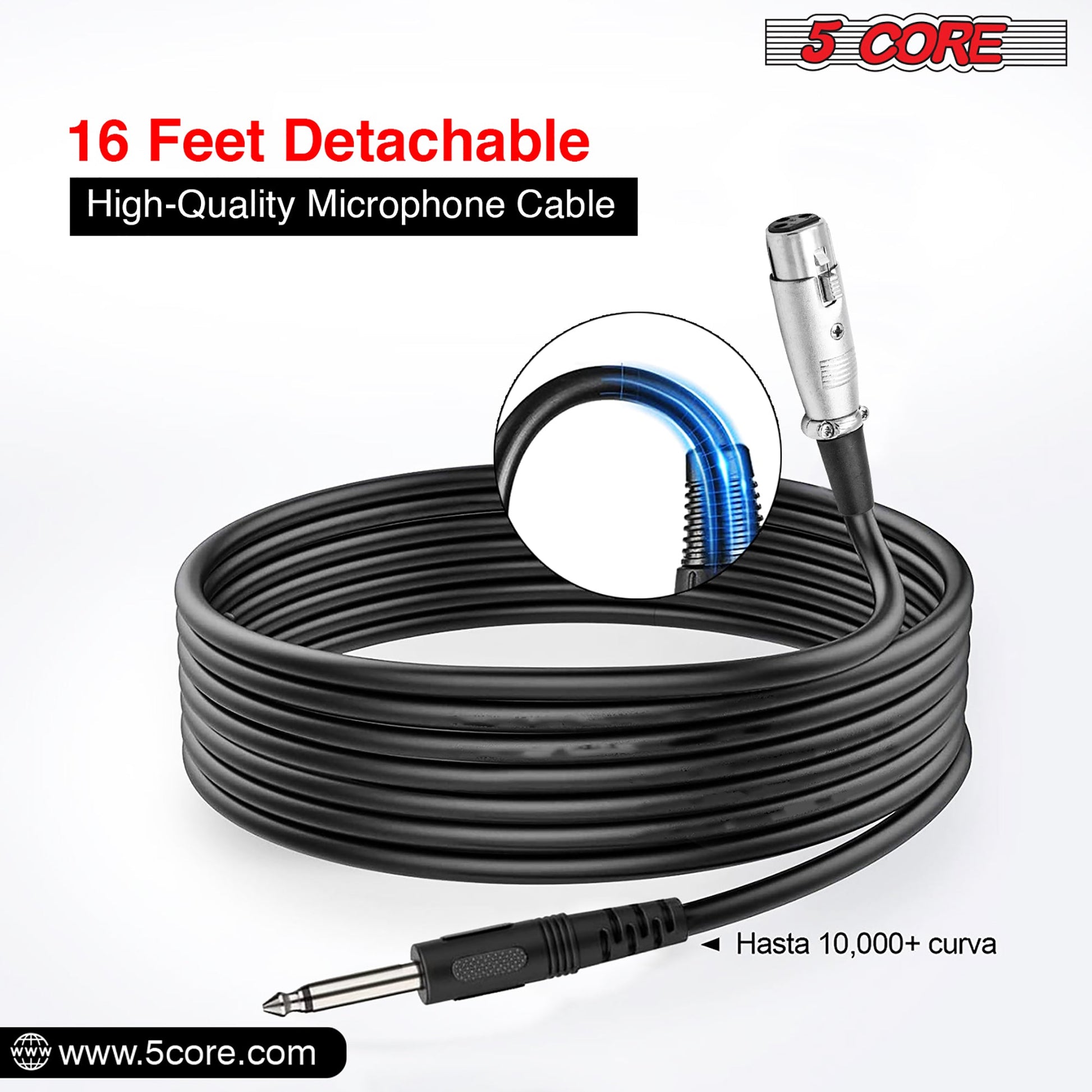 5 Core Microphone 3 Pieces Professional Black Dynamic Karaoke XLR Wired Mic w ON/OFF Switch Integrated Pop Filter Cardioid Unidirectional Pickup Handheld Micrófono for Singing DJ Podcast Speeches Includes Cable Mic Holder - PM 757 3PCS-7