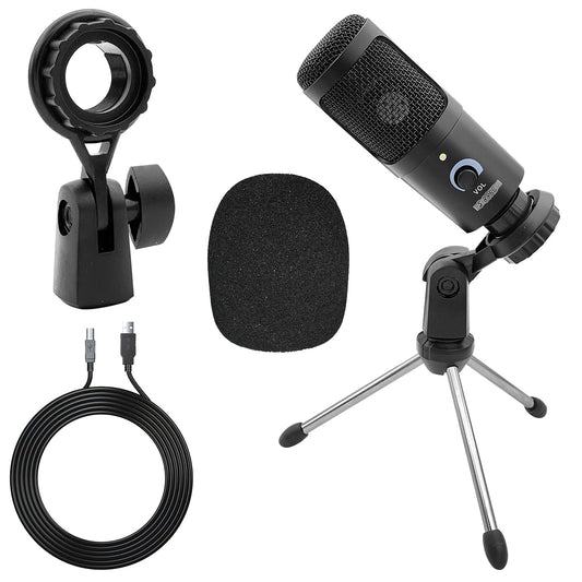 5Core Premium Pro Audio Condenser Recording Microphone Podcast Gaming PC Studio Mic  RM BLK TRI