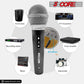 5 Core Microphone 3 Pieces Black Karaoke XLR Wired Mic Professional Studio Microfonos w ON/OFF Switch Integrated Pop Filter Dynamic Moving Coil Cardioid Unidirectional Pickup Handheld Micrófono for Singing DJ Podcast Speeches Includes Cable - PM-9