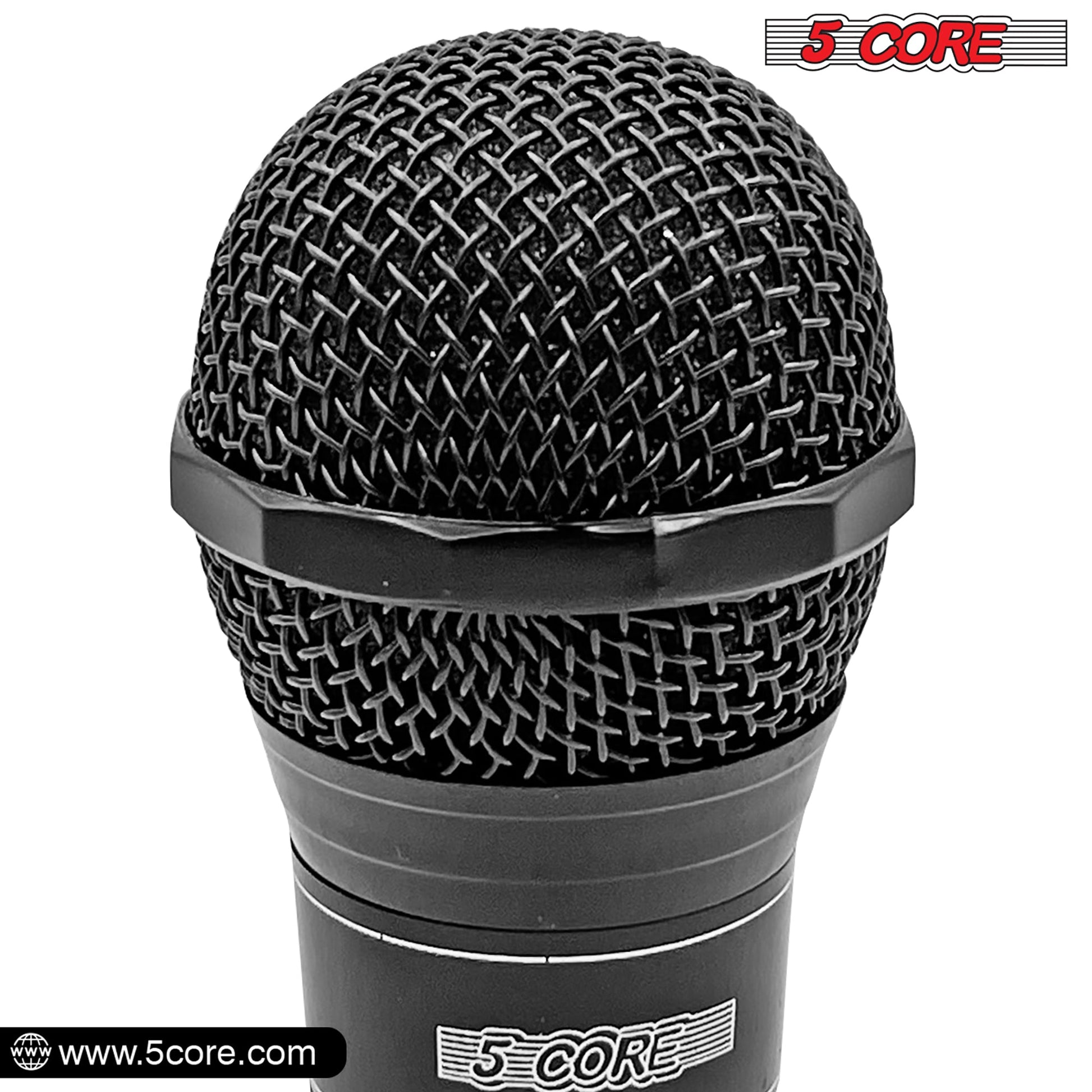 5 Core Microphone 4 Pieces Professional Black Dynamic Karaoke XLR Wired Mic w ON/OFF Switch Integrated Pop Filter Cardioid Unidirectional Pickup Handheld Micrófono for Singing DJ Podcast Speeches Includes Cable Mic Holder - PM 757 4PCS-3