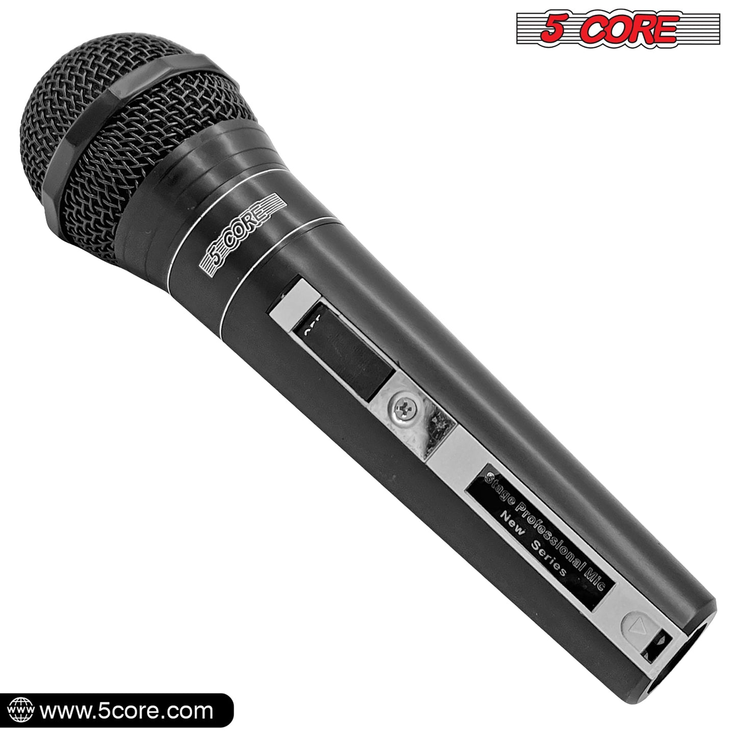 5 Core Microphone 4 Pieces Professional Black Dynamic Karaoke XLR Wired Mic w ON/OFF Switch Integrated Pop Filter Cardioid Unidirectional Pickup Handheld Micrófono for Singing DJ Podcast Speeches Includes Cable Mic Holder - PM 757 4PCS-1