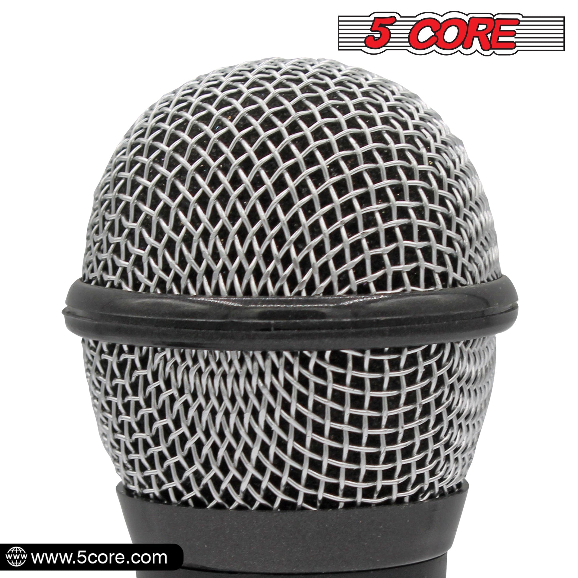5 Core Microphone 2 Pieces Dynamic Professional Black Karaoke XLR Wired Mic w ON/OFF Switch Integrated Pop Filter Cardioid Unidirectional Pickup Handheld Micrófono for Singing DJ Podcast Speeches Includes Cable Mic Holder - PM 600 2PCS-6