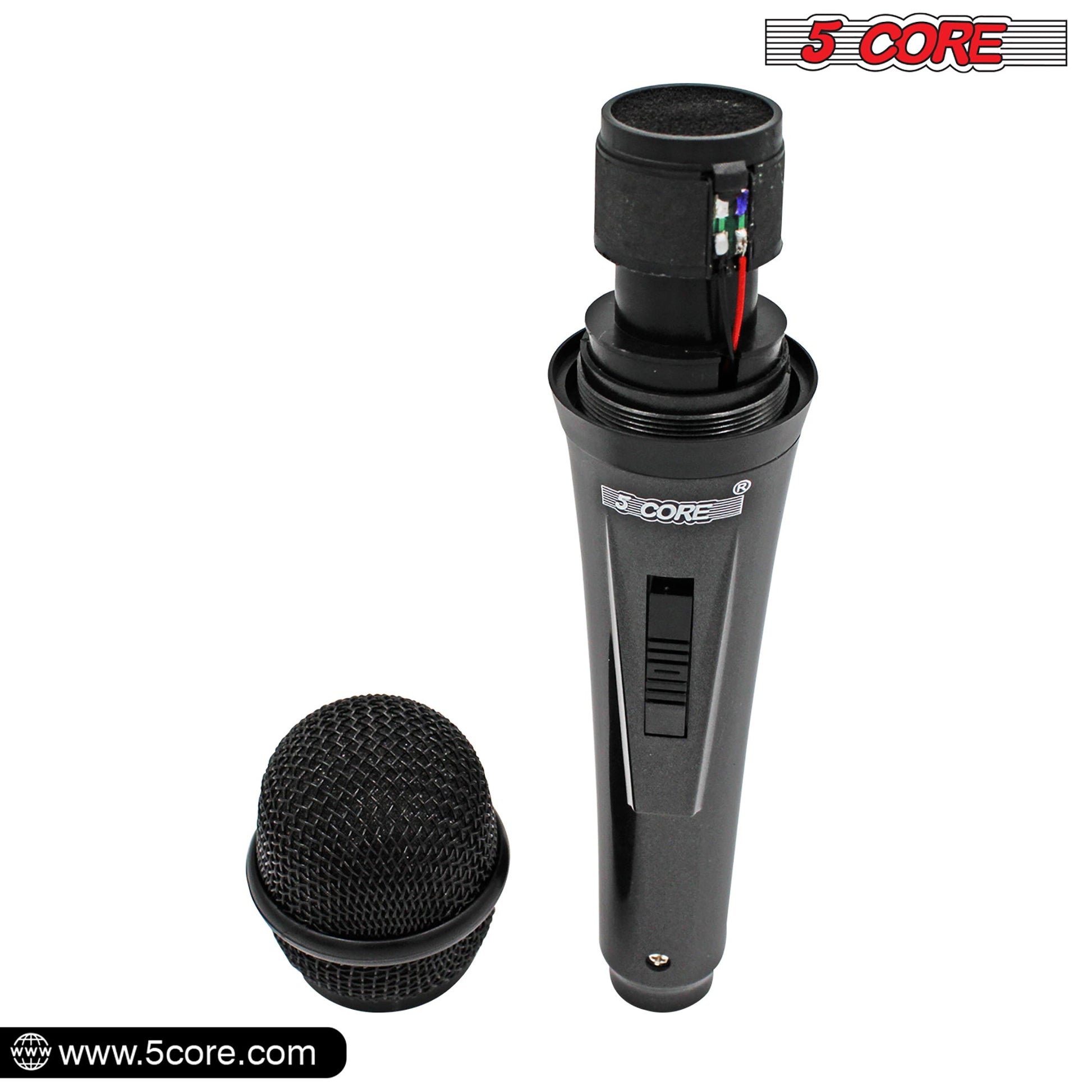 5 Core Microphone 4 Pieces Professional Black Dynamic Karaoke XLR Wired Mic w ON/OFF Switch Integrated Pop Filter Cardioid Unidirectional Pickup Handheld Micrófono for Singing DJ Podcast Speeches Includes Cable Mic Holder - PM 816 4PCS-4
