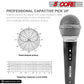 5 Core Microphone 3 Pieces Black Karaoke XLR Wired Mic Professional Studio Microfonos w ON/OFF Switch Integrated Pop Filter Dynamic Moving Coil Cardioid Unidirectional Pickup Handheld Micrófono for Singing DJ Podcast Speeches Includes Cable - PM-6