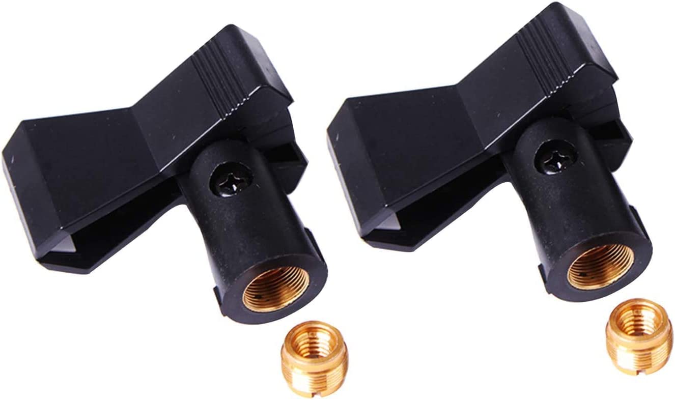 2 PCS Black Universal Nut Adapter Microphone Clip Clamp Holder For All Mic stand MC 04 2PCS-0