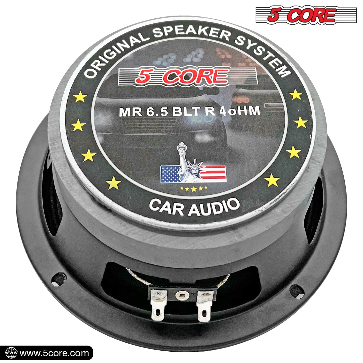 4x 6.5" Midrange Speaker Car Audio Speaker Red Bullet 4x Aluminum Tweeter 5200 W-2