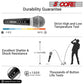 5 Core Microphone 2 Pieces Black Karaoke XLR Wired Mic Professional Studio Microfonos w ON/OFF Switch Integrated Pop Filter Dynamic Moving Coil Cardioid Unidirectional Pickup Handheld Micrófono for Singing DJ Podcast Speeches Includes Cable - PM-6